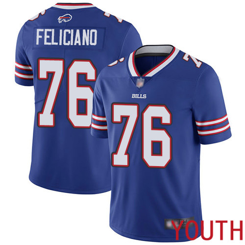 Youth Buffalo Bills #76 Jon Feliciano Royal Blue Team Color Vapor Untouchable Limited Player NFL Jersey->youth nfl jersey->Youth Jersey